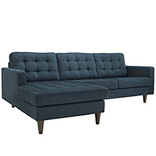 Tufted Sectional with Mid Century Modern Style