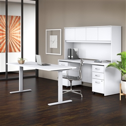 white ergonomic desk