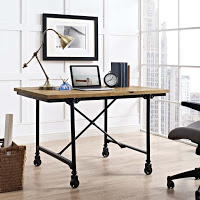 Industrial Desk with Wheels
