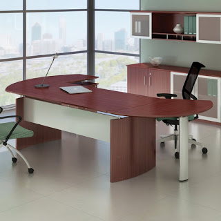 Medina Office Desk - Mahogany Laminate