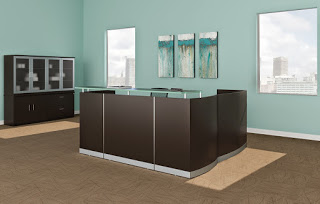 Medina Reception Desk - Mocha Finish