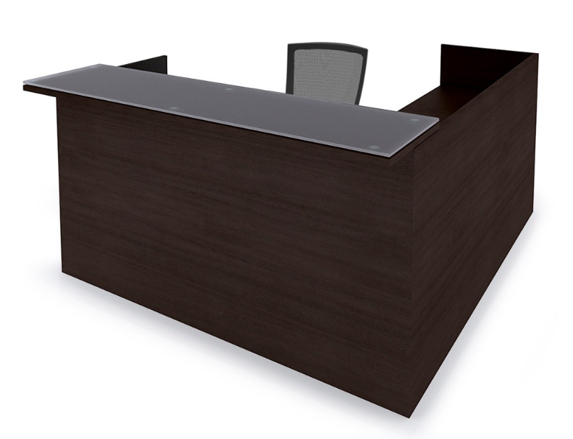 Cherryman Amber Series Am 400n Reception Desk With Glass Transaction Top